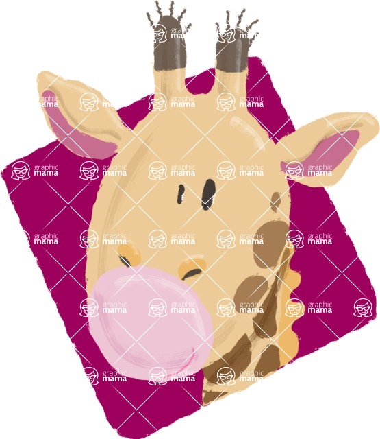 Cartoon Animal PNG Clipart - Giraffe Watercolor Avatar